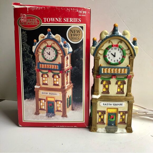 DICKENS COLLECTABLES TOWNE SERIES "EATON SQUARE" PORCELAIN HOUSE LIGHTED 1997 - Picture 1 of 11